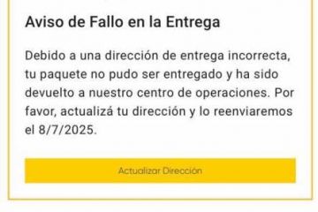 CHUBUT: Alerta por estafas digitales con falsos avisos de Empresas de Correo.