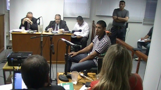 Maximiliano Almonacid exponiendo en el juicio oral y público