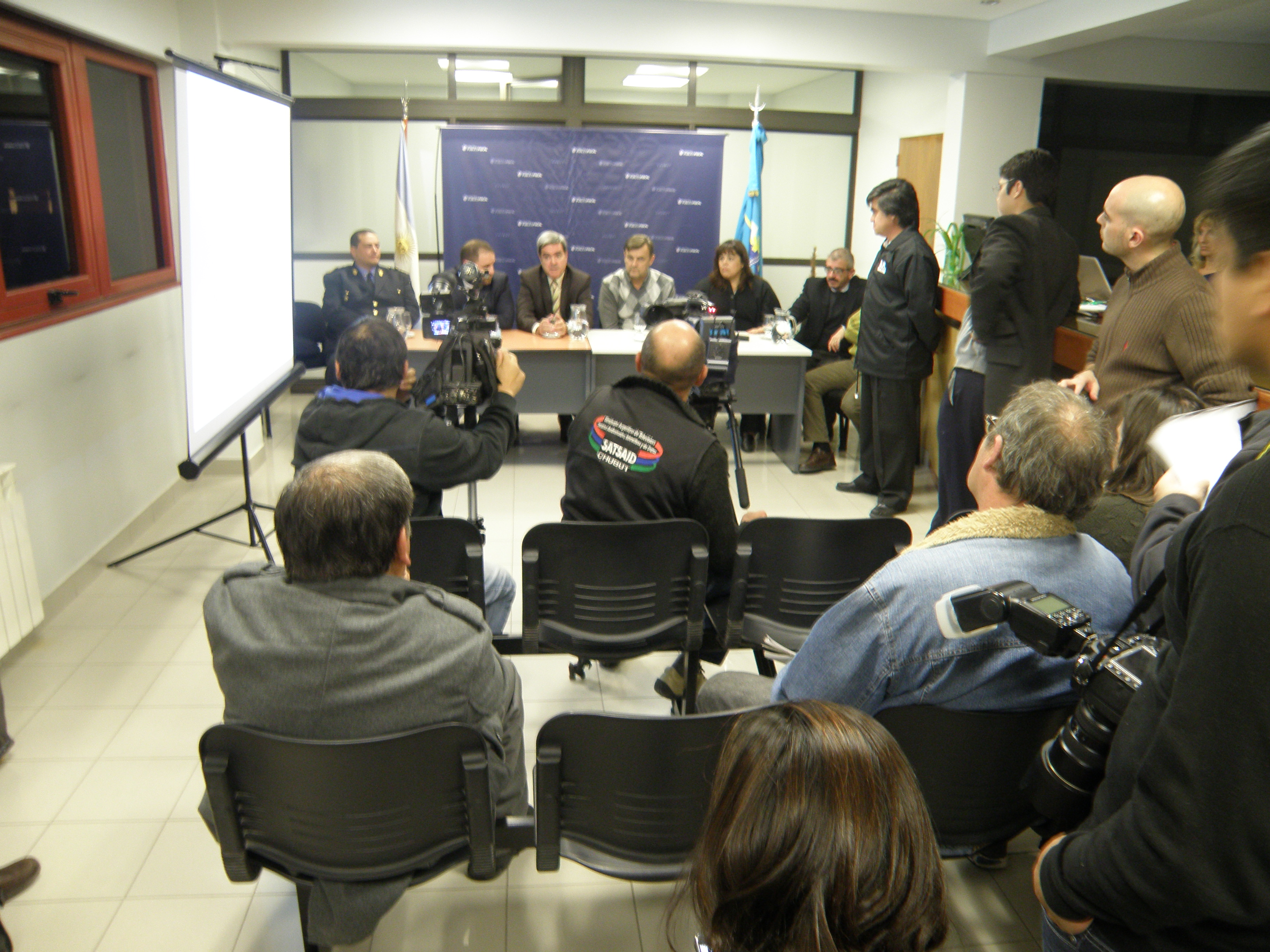 Aspecto general que presentaba el hall del Ministerio Público Fiscal en Trelew