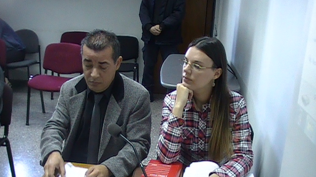 El fiscal Moyano junto a la querellante Ana Sánchez