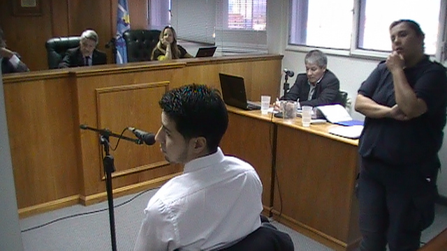 La víctima Daniel Sorias deponiendo en e juicio
