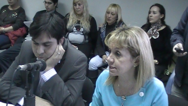 La fiscal Silvia Pereira y el funcionario Gustavo Núñez