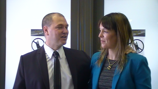 Los fiscales generales Marcos Nápoli y Graciela Encina luego del juramento
