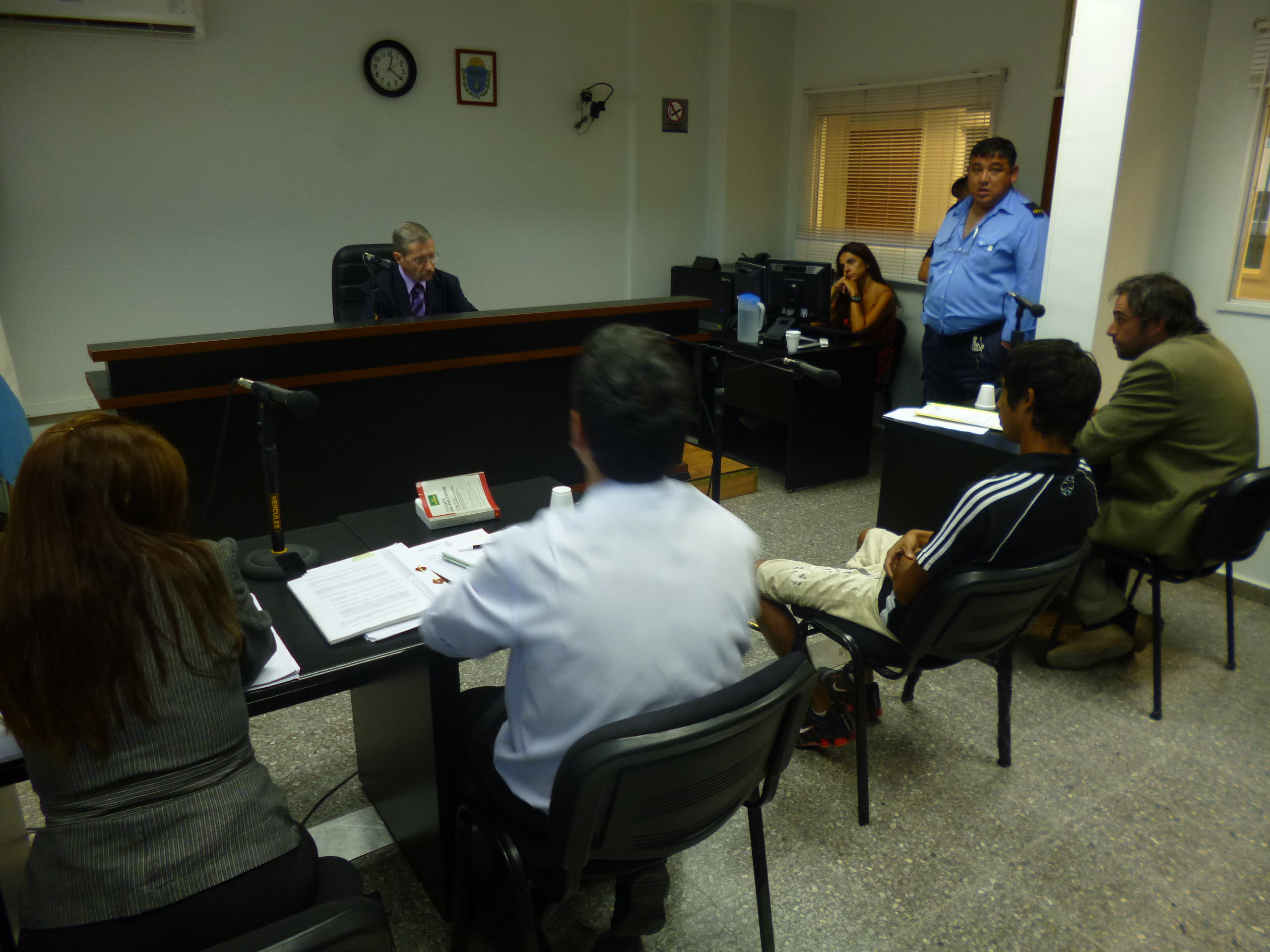 Aspecto de la audiencia de control desarrollada en Trelew